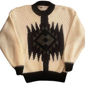 Vintage Forum Leather Trim Swester